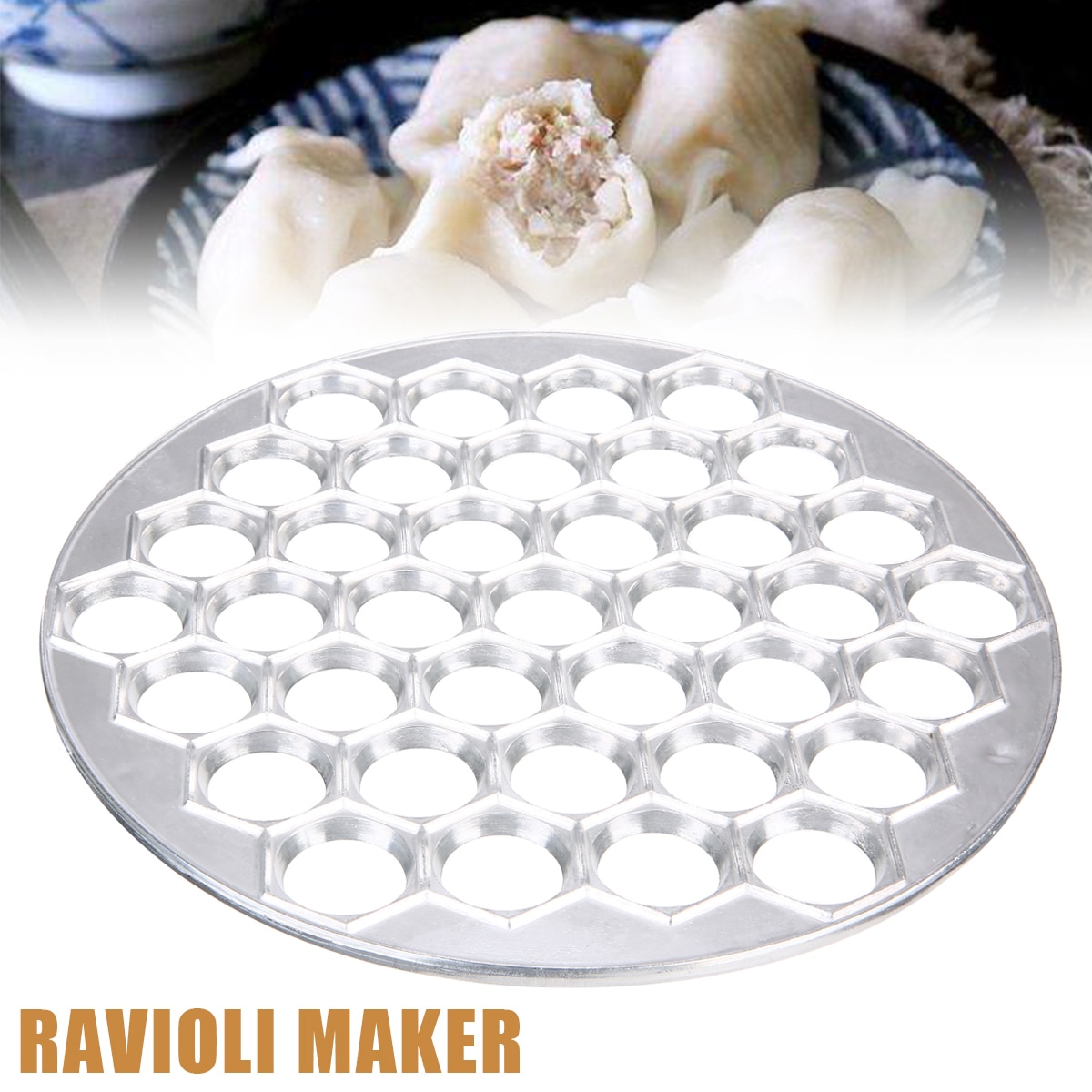 Aluminium Ravioli Maker Pasta Knoedel Wrapper Maker Vorm Vlees Dumpling Mold Tool Home Kitchen DIY Gebak Gereedschap 37 Holte