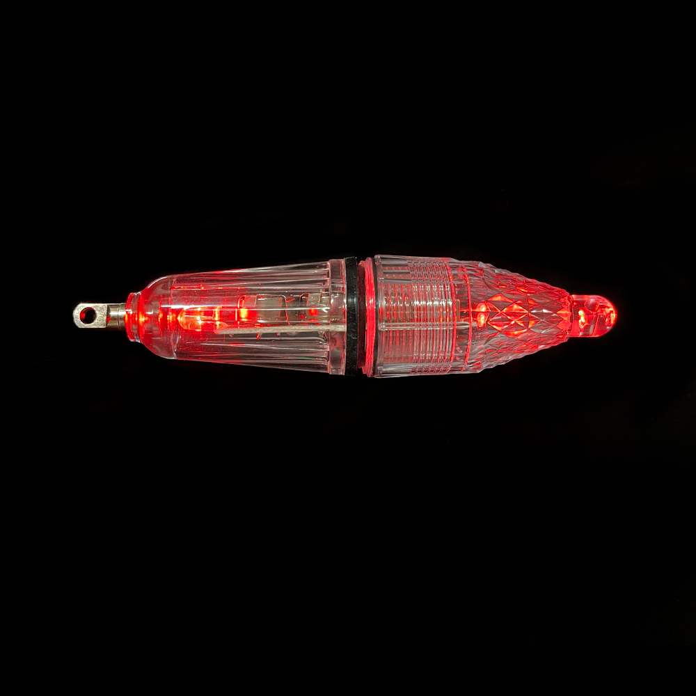 1 led blinkende fiskelampe med begge ender, fiskelampe, fiskelampe, undervandslys, fiskeopsamler: Orange