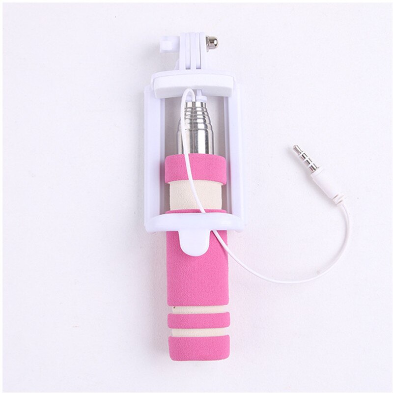 Schattige mini spons opvouwbare selfie stick uitschuifbare mobiele telefoon camera monopod portret handheld voor iphone 6 6s plus 5 5s se 5