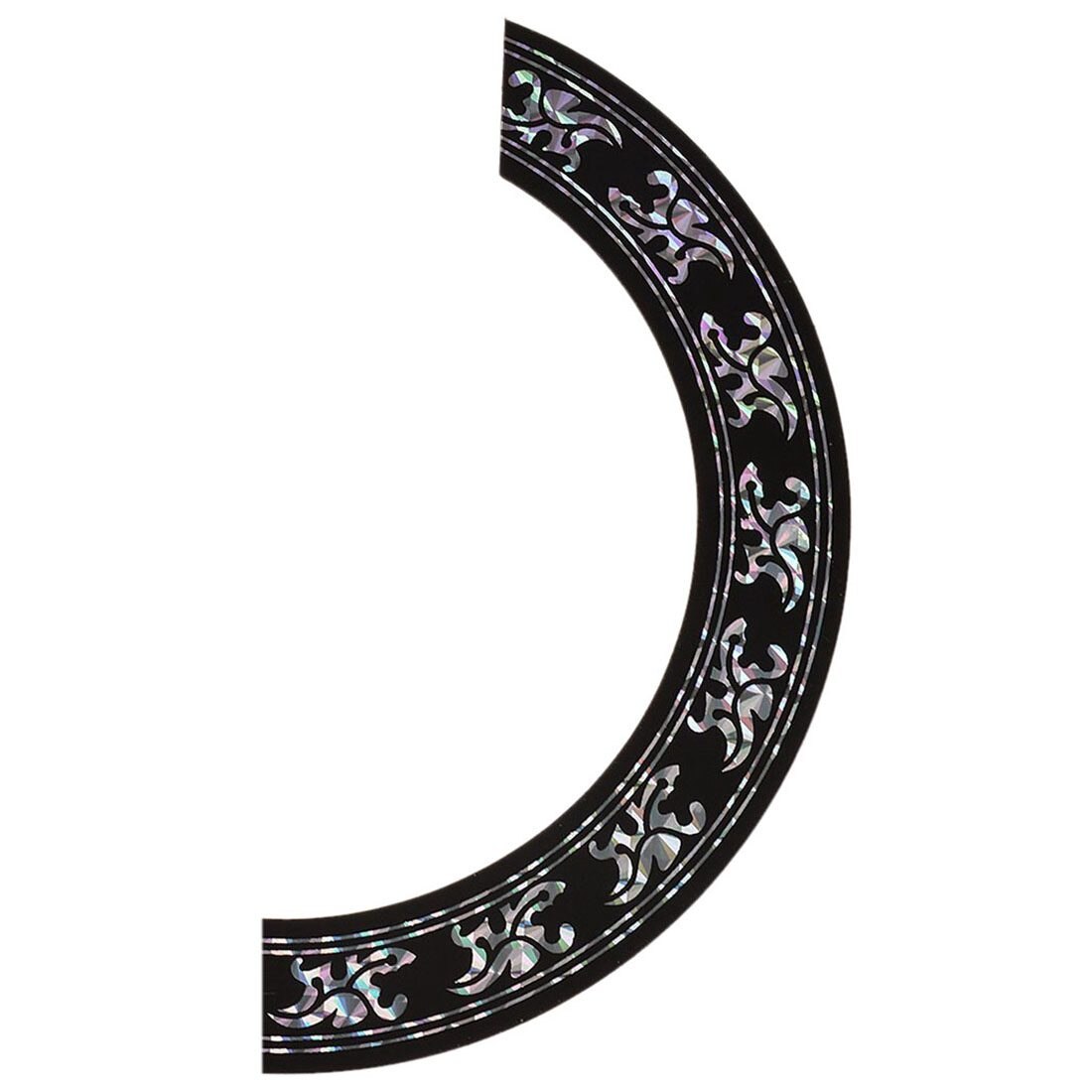 Sound hole Rose Decal Sticker for Acoustic Classical Guitar Parts Black+Silver