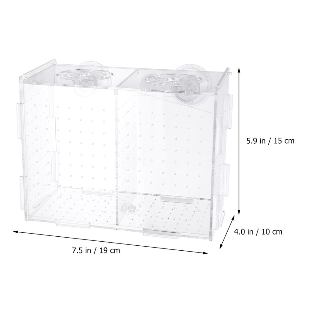 Transparent Fish Tank Breeding Isolation Box Aquarium Incubator Hatching Boxes Multifunctional Acrylic Fish Tank Holder(Suction