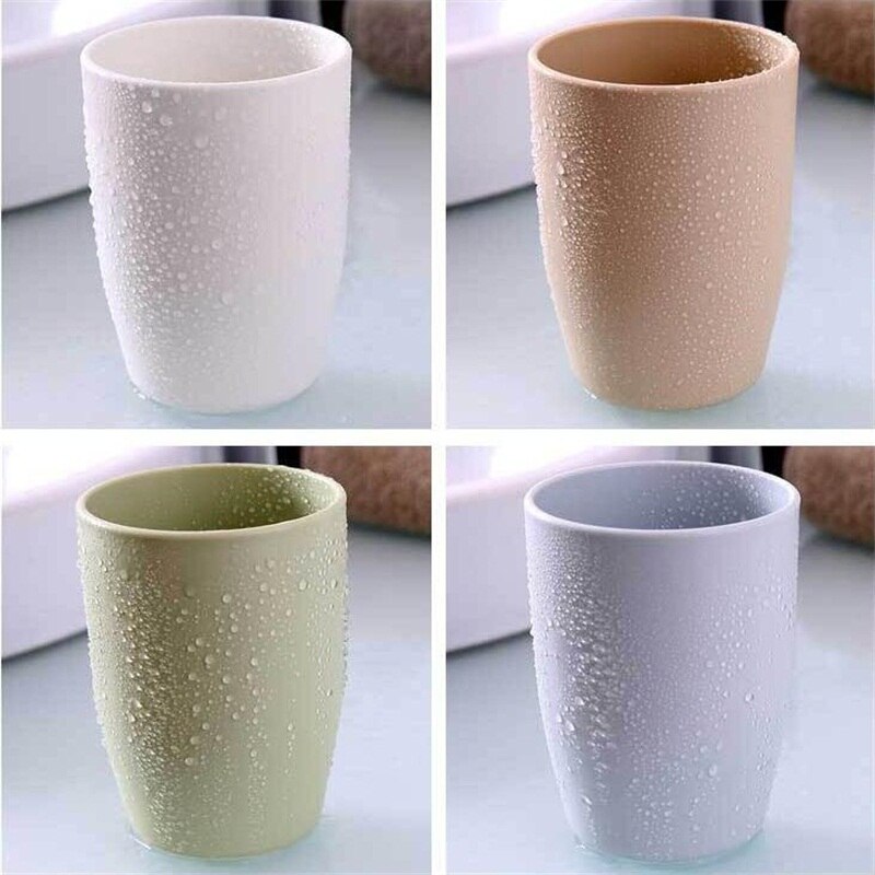 Bathroom Brushing Teeth Cups Plain Green Plastic Couple Mouthwash Cup Rinsing Mug Couple Rinse Cups Thick Round Water Cup