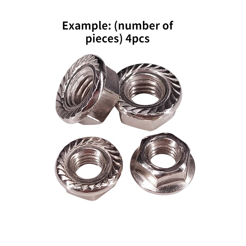 M2 M2.5 M3 M4 M5 M6 M8 Nickel Plated Hexagon Flange Nut Pinking Slip Locking Lock Nut Serrated Flange Lock Nuts