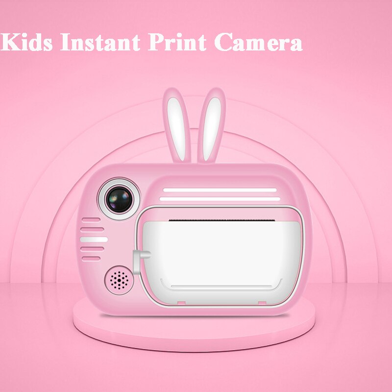 Kids Camera Kinderen Instant Print Camera Verjaardag Cadeaus Voor Jongens Meisjes 3.5 Inch 1080P Leuke Cartoon Digitale Foto Video camera