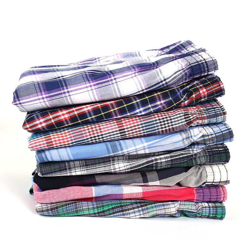 4pcs/lot Classic Plaid Underwear Cotton Mens Trunks Homme Plus Size Arrow Panties Boxer Loose Men Boxers mens underwear boxers