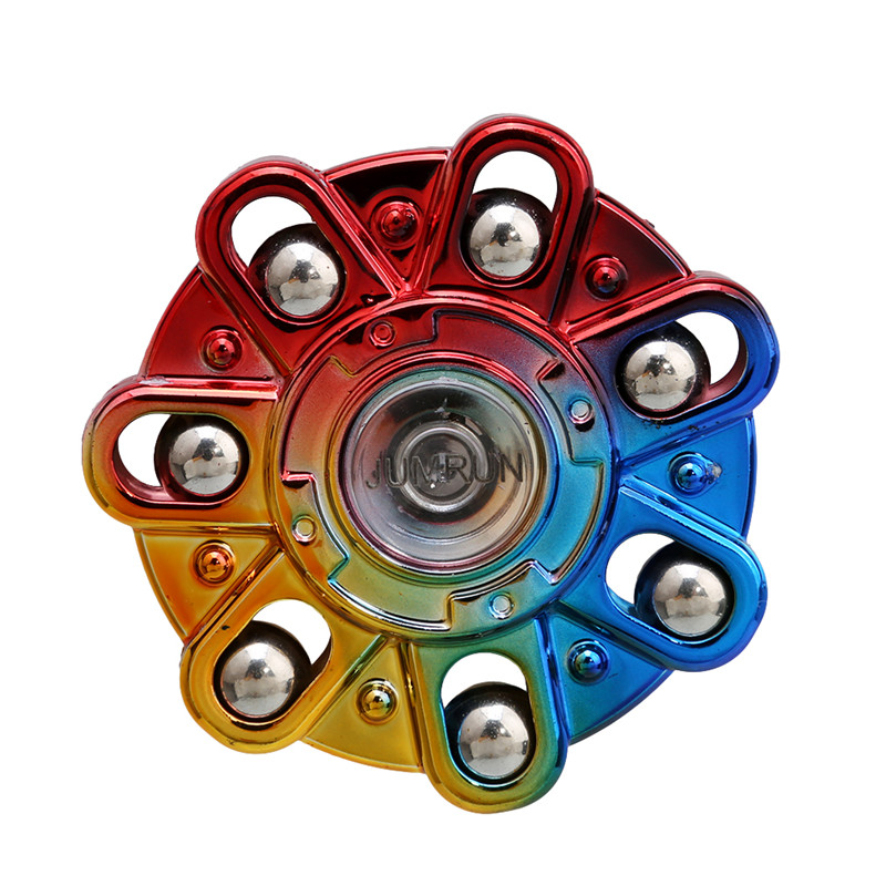 Fingerspitze Finger oben Kreisel Spielzeug Aluminium Legierung Dekompression Hypnose rotierend Kreisel Erwachsene Fingerspitze Spielzeug freundlicher Spielzeug: 7 Blätter(Plastik)