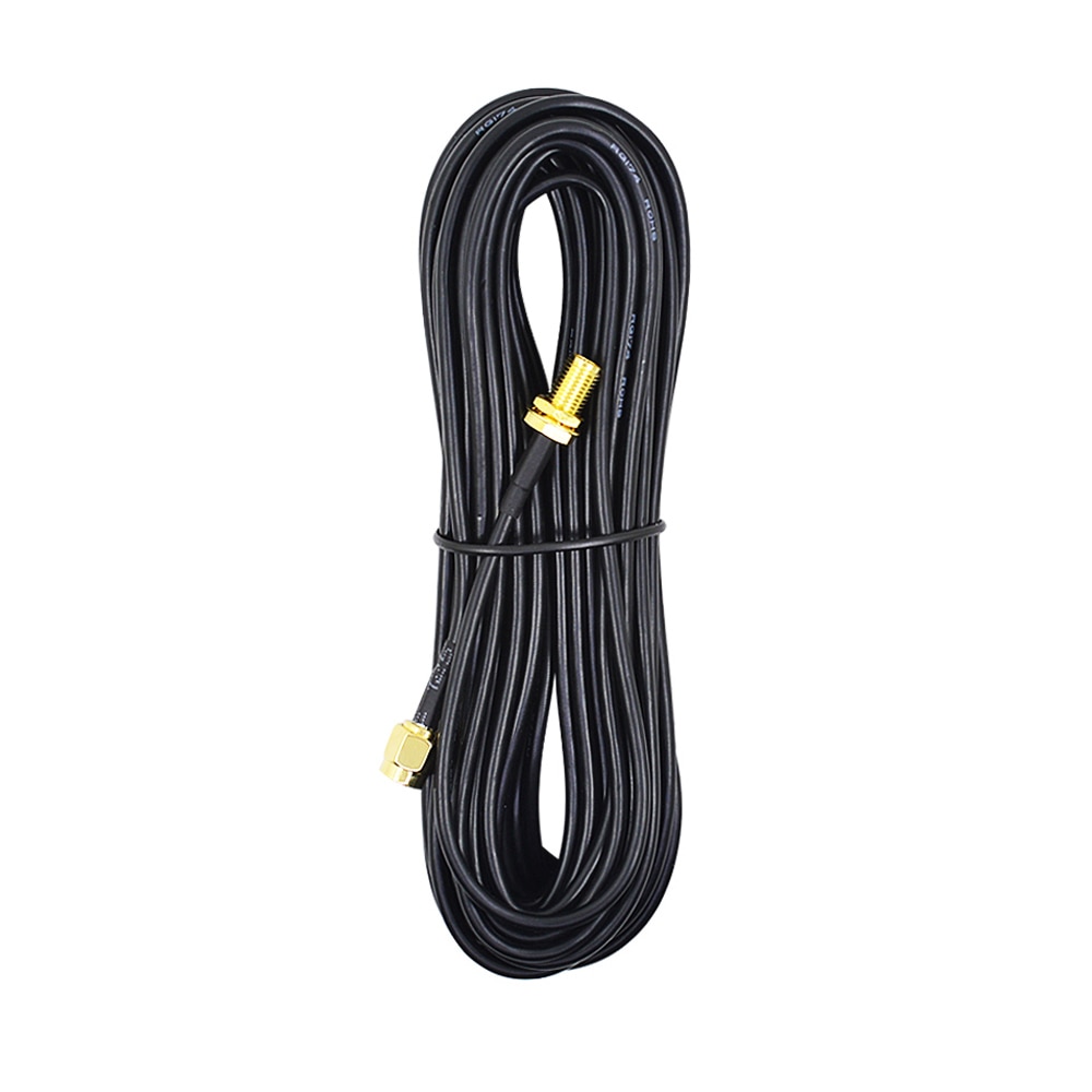 CHIPAL 10M 12M 15M 20M RG174 RP-SMA Cable de extensión macho a hembra alimentador de alambre Coaxial WiFi tarjeta de red LAN antena del Router