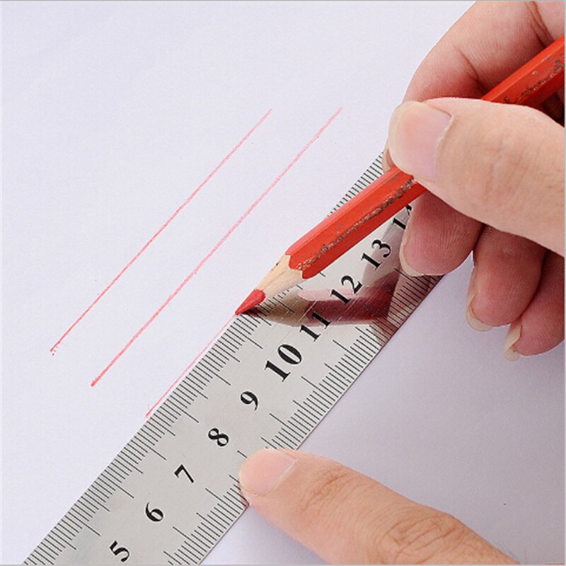 30 cm Stainless Steel Measuring Straight Ruler Metric Silver Double Side Tools Stationery Office School Supplies