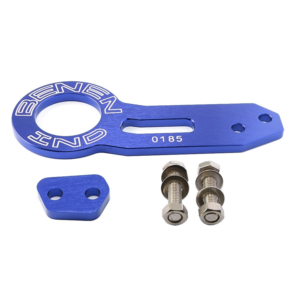 Car refitting personality trailer hook aluminum alloy rear trailer hook Racing Trailer ring rear bumper rear traction hook: Blue