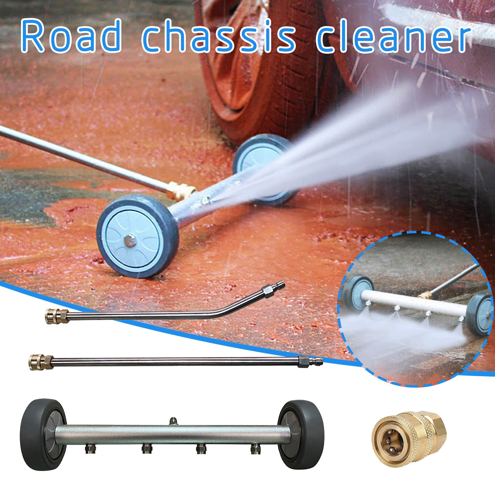 Undercarriage Cleaner Chassis Water-broom High-pressure Washer Dual-function Cleaner For Car Pavement Cleaning
