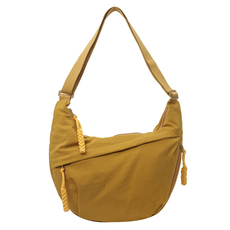 Nylon Fabric Shoulder Bag High Capacity Women's Crossbody Messenger Bag Leisure Versatile Shoulder Hobos Bag: Blue