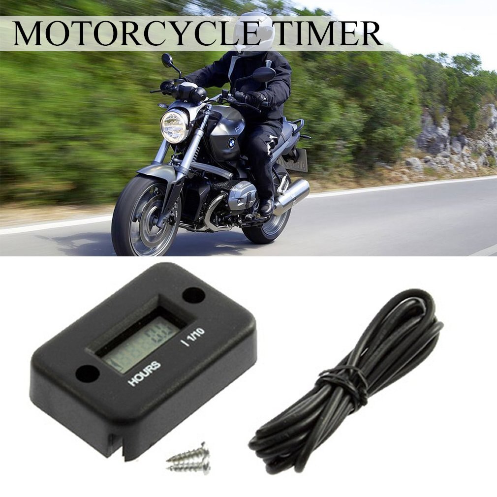 Waterproof Inductive Digital Hour Meter for Bike Motorcycle ATV Snowmobile Marine Boat Ski Dirt Gas Engine 12V