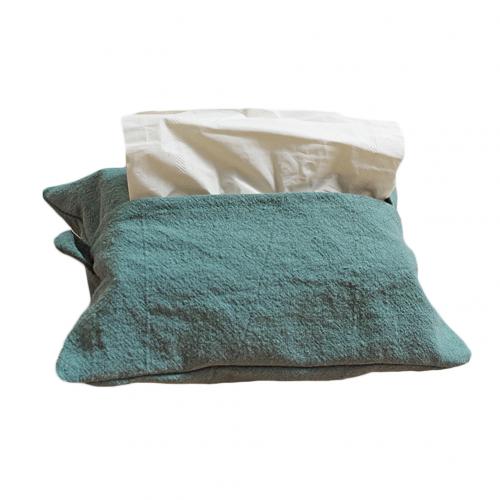Boîte à mouchoirs en tissu, porte-serviettes en papier pour la maison et la voiture, jolie pochette pour la décoration de la maison: Green Grey