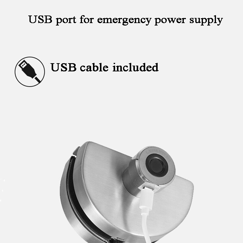 12mm Glass Door Lock Biometric Fingerprint Keyless Electronic Lock USB lithium battery Office/Store/showcase/File cabinets lock