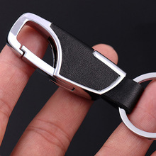 Black Leather Keychain For Fibai Volkswagen Jetta Car-styling Car Keyring Key Chain For Ford Toyota Skoda Octavia