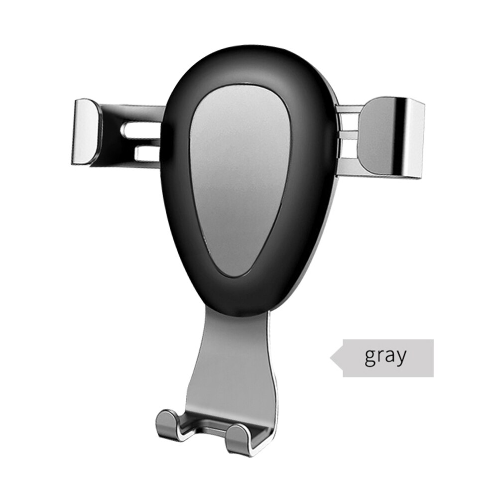 Luckybobi auto telefoonhouder voor telefoon in auto ventilatierooster zwaartekracht clip montage metalen mobiele telefoon houder gps standaard universeel  s02: Grijs