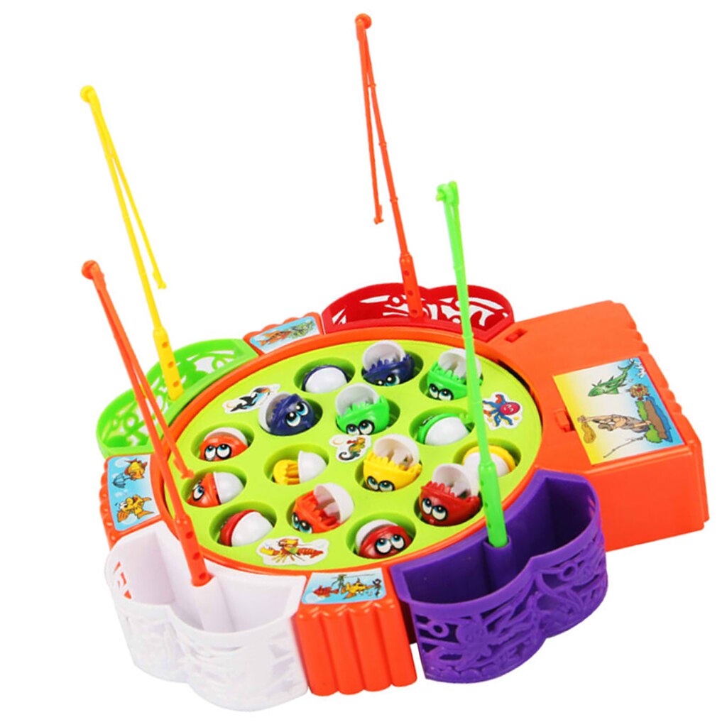 Fishing Game Musical Electric Fishing Toy with 15 Fishes, Xmas