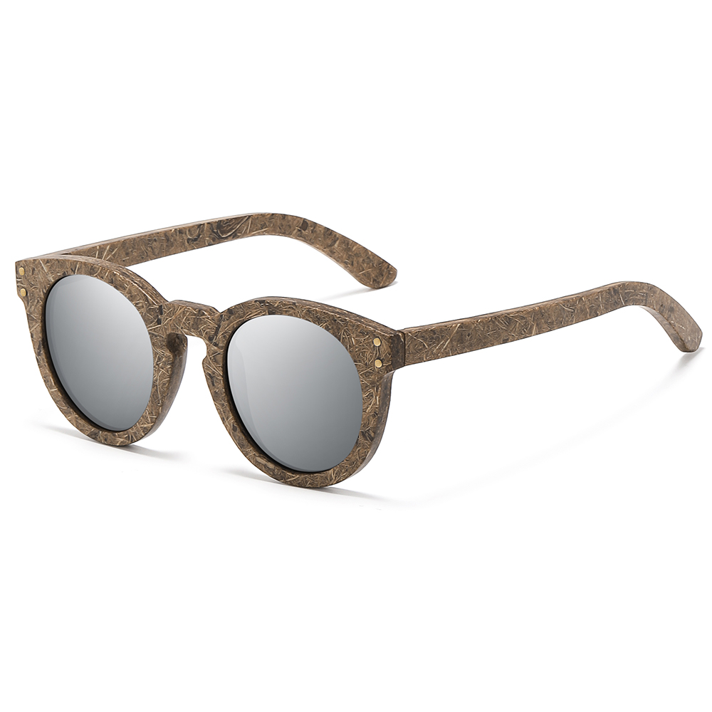 Kokosfaser-Sonnenbrille der GM. Umweltfreundliches neues Holz, polarisierter UV400-Schutz, natürliche Degradierungsbrille 8242: Silber