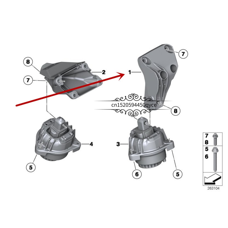 Auto motor schorsing machine voet pad F11 F10 520Db mwN47 N20 F18 530LE Vaste beugel kussen rubber mouwen base