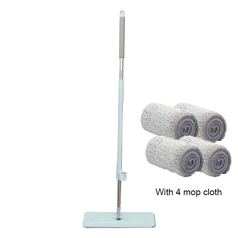 Spraymoppe klem fri hånd centrifugering vaskemopper til gulv hus flad rengøring mopper renere selvrensende moppe automatisk dehydrering: Moppe med 4 elektroder 40cm
