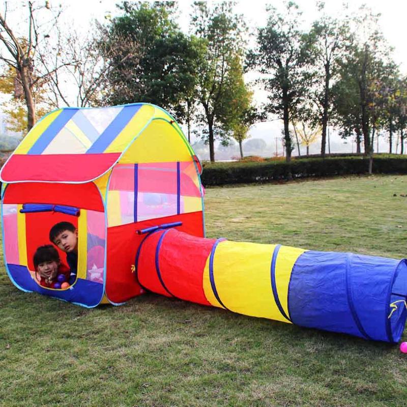 Kids Tent Tunnel Crawling Game Children Indoor Outdoor Play House Tube Baby Folding Tube Tent Colorful Cloth Tunnel Crawling Toy