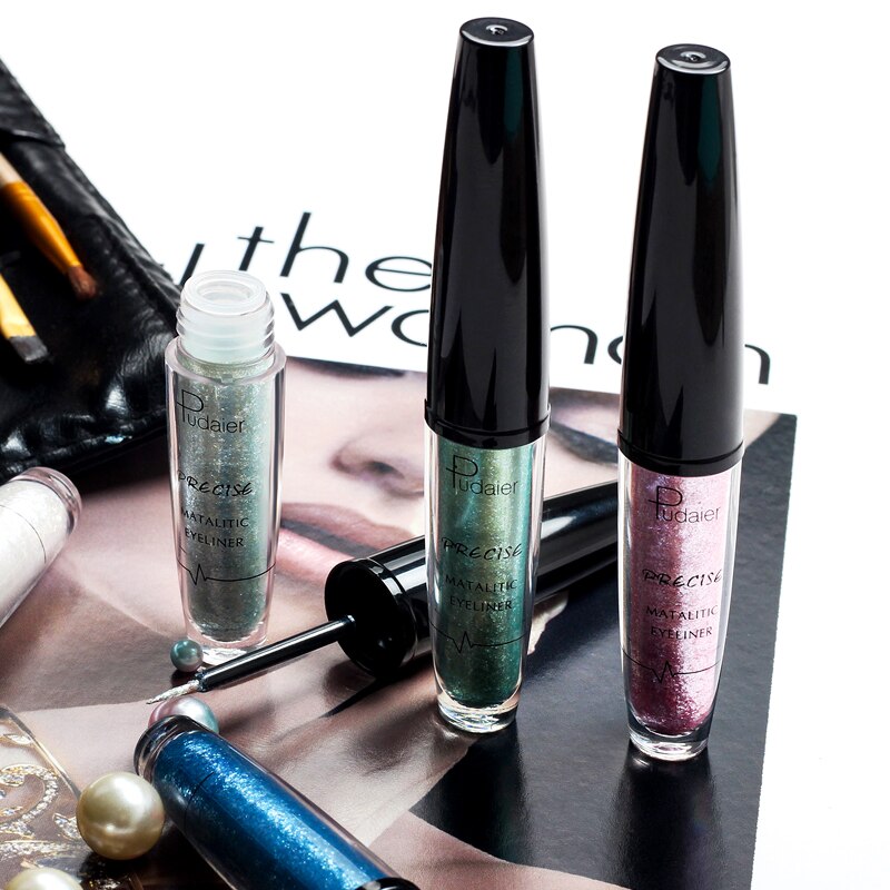 Pudaier 16 Color Eyeliner Magnetic Eyeliner Giltter Liquid Eyeliner Pencil Waterproof Blue Brown White Eyeliners Pencil Makeup
