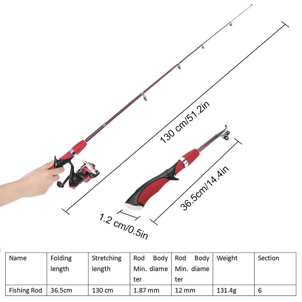 Carbon Fiber Rod Superhard Boat Ice Fly Lure Fishing Rod With Fishing Reel Fishing Tackle set De Pesca 1.3m Length