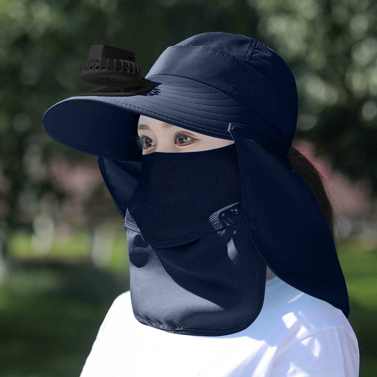 Kapelusz z wentylatorem ładowanym solarnie, robić pracy na zewnątrz, kapelusz przeciwsłoneczny, kapelusz robić zbioru owoców, kapelusz robić ogrodu herbacianego, ochrona, szklarnia, odpinany kapelusz wędkarski