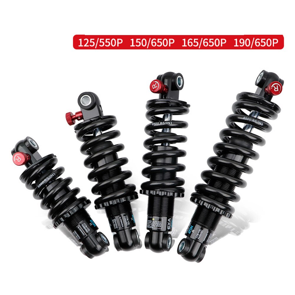 MTB Mountain Bike Air Rear Shock Absorber Adjustable Damping Travel Downhill 125/150/165/190MM Spring Shock Absorber Black