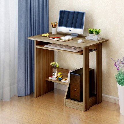 Student Writing Table Home office Work Furniture Modern Wood Desktop Computer Desk With Keyboard Tray PC Laptop Desk For Study: D