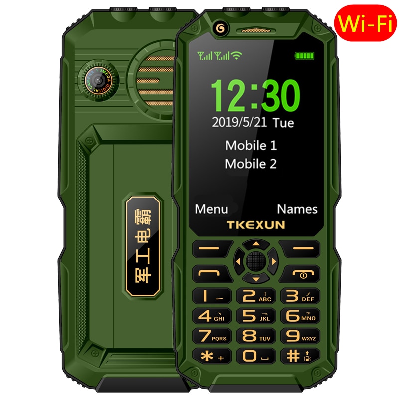 WCDMA 3G téléphone portable 3.0 "écran tactile batterie externe Wifi bouton poussoir double SIM double lampe de poche haut-parleur haut-parleur téléphone portable clé russe