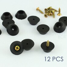 12 stk skrue på gummi kofanger stol glide gulvbeskytter sort 20mm