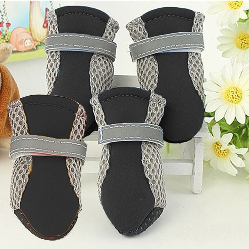 Pet Dog Rain ShoesDog Booties Rubber Portable Anti Slip Waterproof Dog Cat Rain Shoes Autumn and Winter S/M/L/XL: Black / L