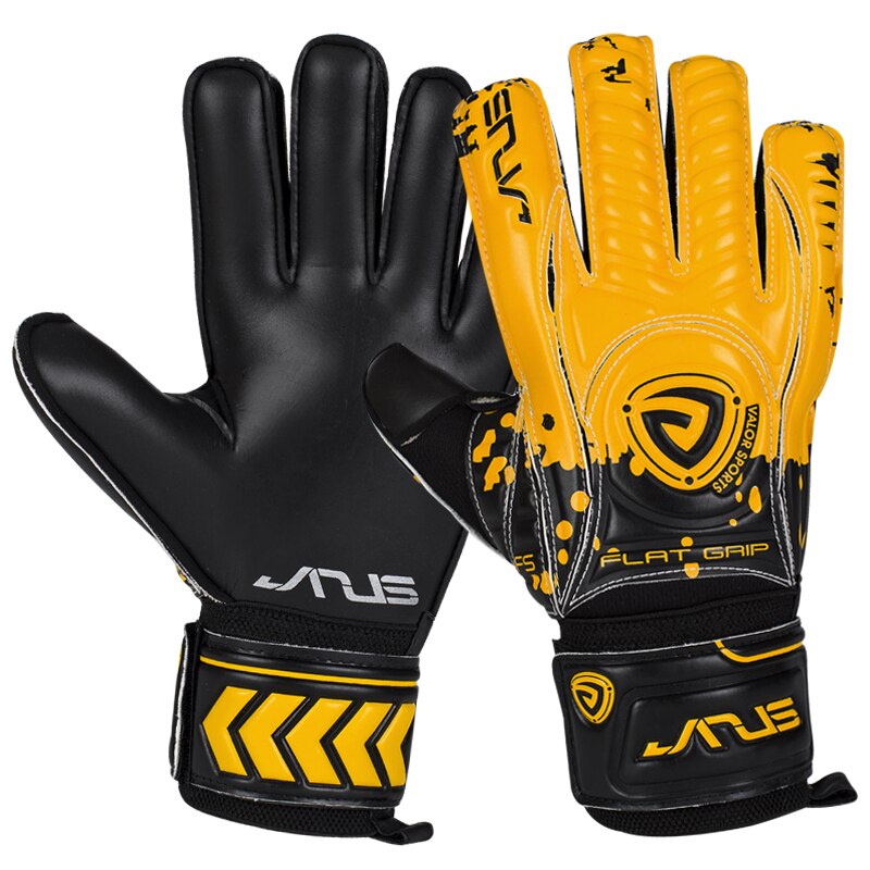 JANUS Soccer Goalkeeper Gloves With Finger Protection Thickened 4mm Latex Football Goalie Gloves Goal keeper Gloves