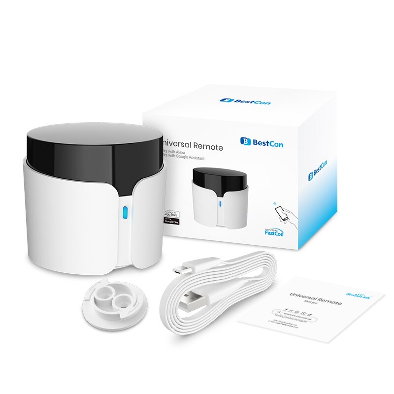 Broadlink bestcon  rm4c pro wlan-ir-rf-universalfernbedienung zur steuerung von smart homes über die broadlink-app, kompatibel mit alexa und google assistant.