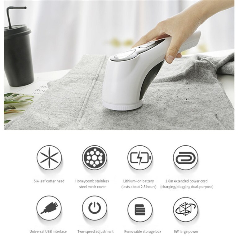 ZHIGAN M17 Electric Fabric Lint Remover Rechargeable Curtains Carpets Clothes Pilling Machine Fabric Razor Hair Ball Trimmer