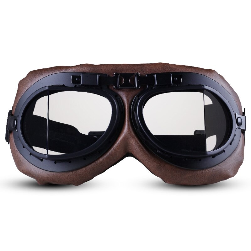 Brammo Retro gafas de motocicleta Motocross gafas de moto Vintage piloto aviador Scooter gafas de motociclista protección UV gafas: Brown