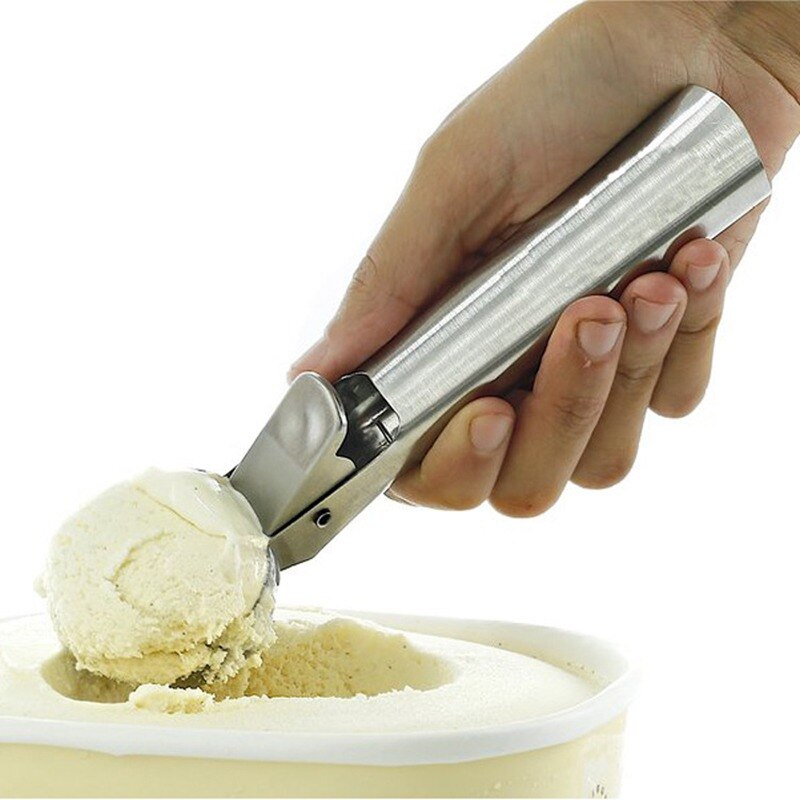 Stainless Steel Ice Cream Spoon Multi-funtion Mashed Potatoes Watermelon Jelly Yogurt Cookies Handle Scoop Kitchen Accessories