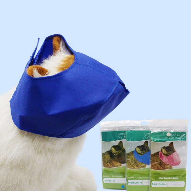 Pet Cats Face Calming Mask Grooming Helper Breathable Kittens Muzzles Prevent from Biting Chewing