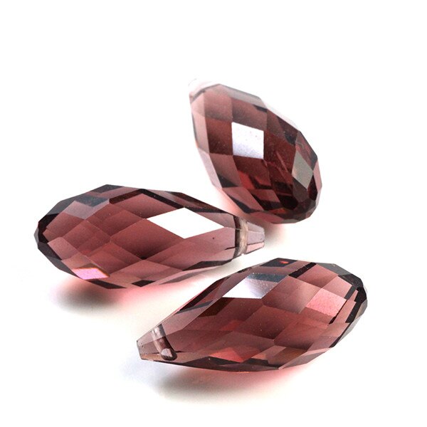 5pcs 12x25mm Charms Crystal Teardrop Bead Faceted Glass Beads Jewelry Womens Accessories Necklace Earring Pendants: Brown