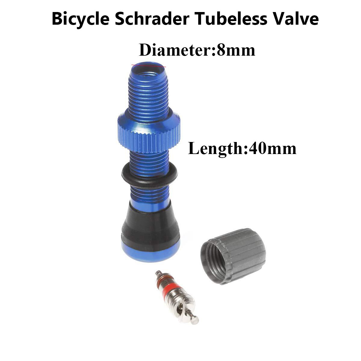 1pc/2pc 40 millimetri MTB Della Bicicletta Schrader Senza telecamera D'aria Valvola per montagna bicicletta Valvola della Rotella del Cerchio Senza telecamera D'aria del Pneumatico valvola del pneumatico Della Bicicletta Accessori