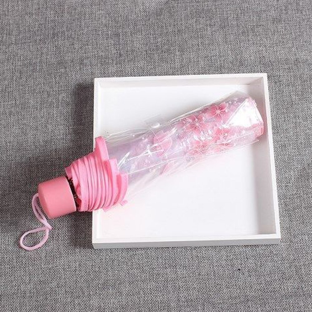 Paraguas transparente automático de lluvia para mujer, paraguas femenino de 3 etapas con 8 costillas, rosa, Morado, azul y verde, con imagen: Manual Pink