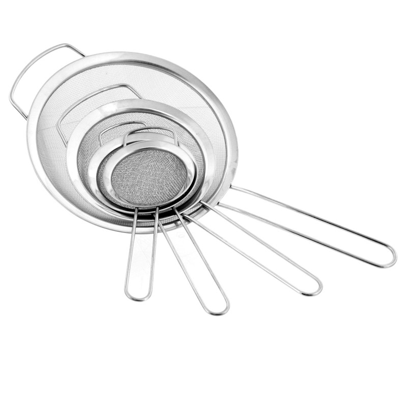 304 Stainless Steel Wire Fine Mesh Oil Strainer Flour Sifter Sieve Colanders DIY Kitchen Tools