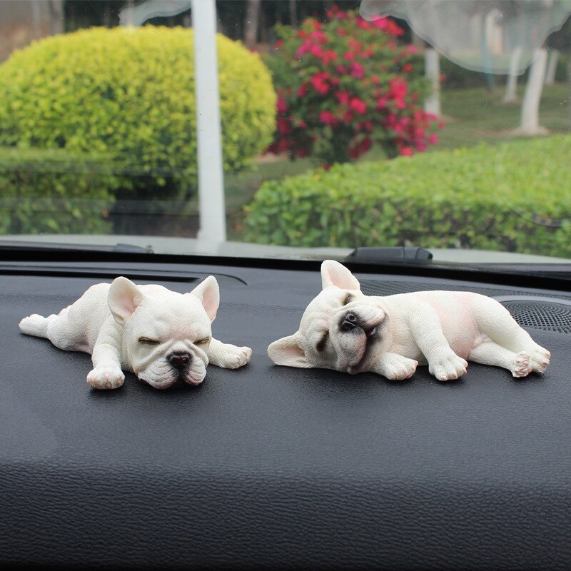 Car interior control ornaments product sleeping position French bulldog car ornaments cute simulation dog model high