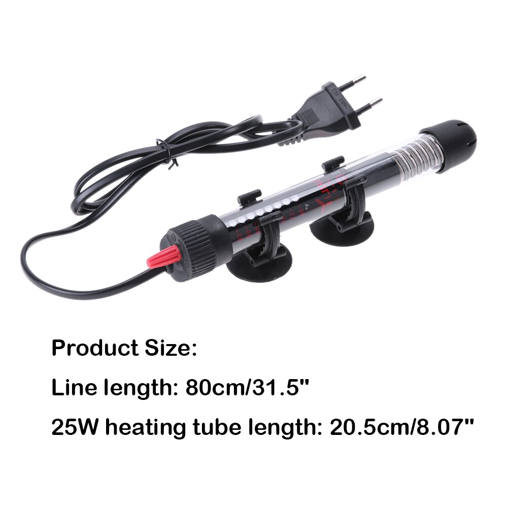 Barra de calentador de acuario 25/100/200/300W, termómetro de Acuario, pegatina, controlador de temperatura, calentador para acuario, Mini pecera