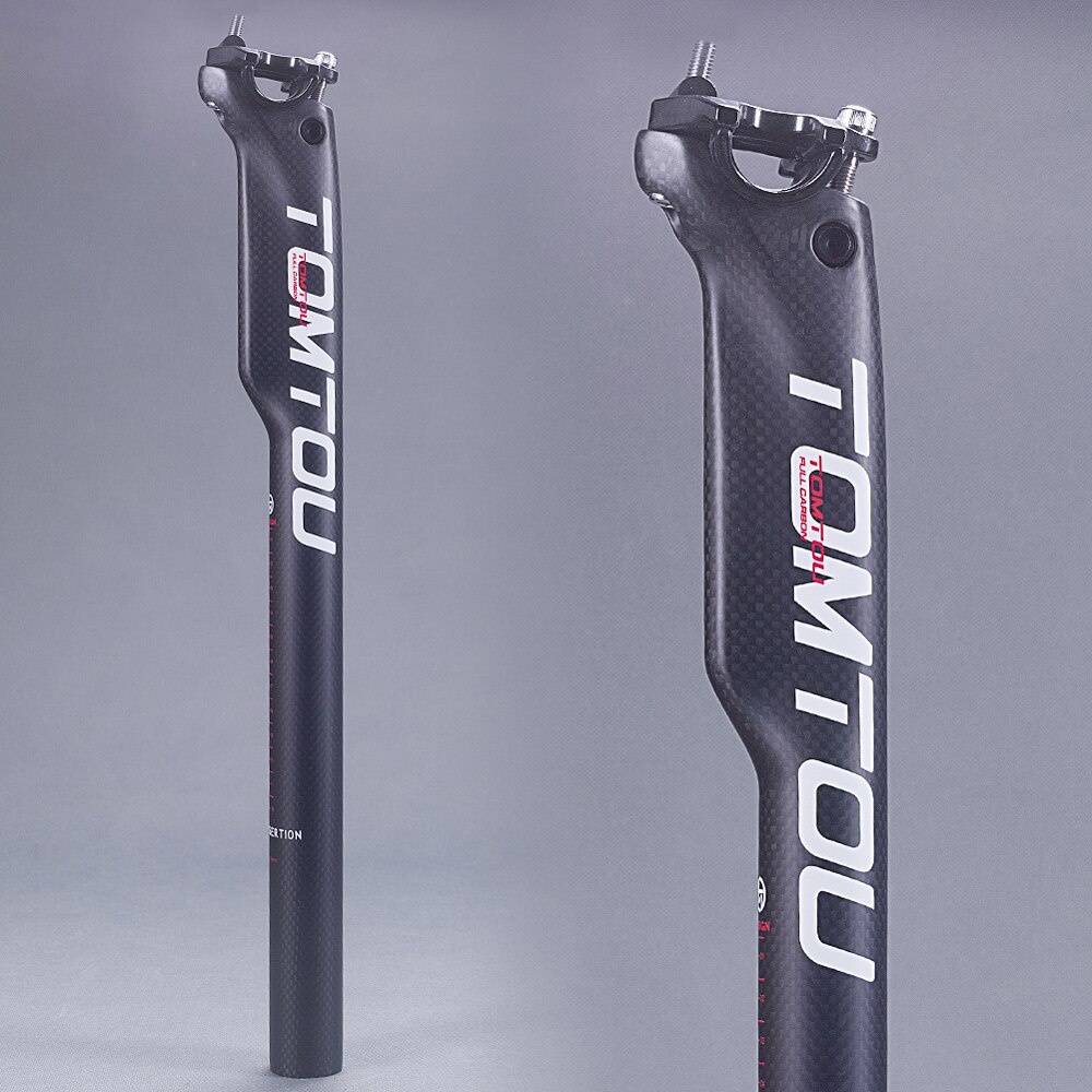 Tomtou carbonvezel fietszadelpen fietsonderdelen 3k mat wit offset 0mm 5mm 20mm diameter 27.2mm 30.8mm 31.6mm