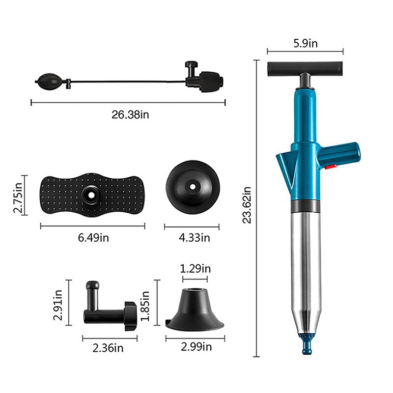 1Set Toilet Plungers High Pressure Drain Plunger Multi-Functionl Sinks Floor Drain Pipe Plunger Dredge for Bathroom Pipe Plunger: Type A