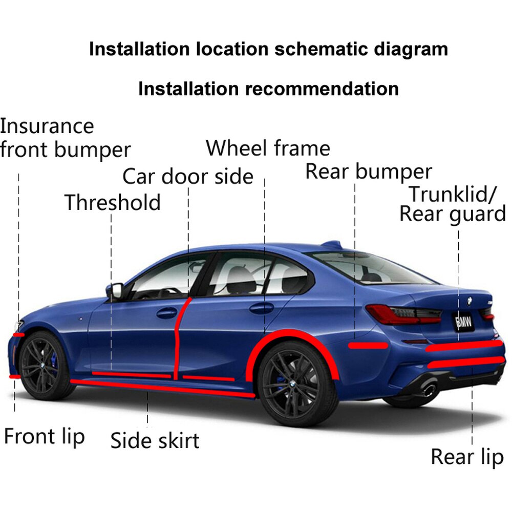 3d bil klistermærke gummistøbestribe kulfiberstrimmel gummi til bildør pedal trim kofanger diy dørkarm beskytter kantbeskyttelse
