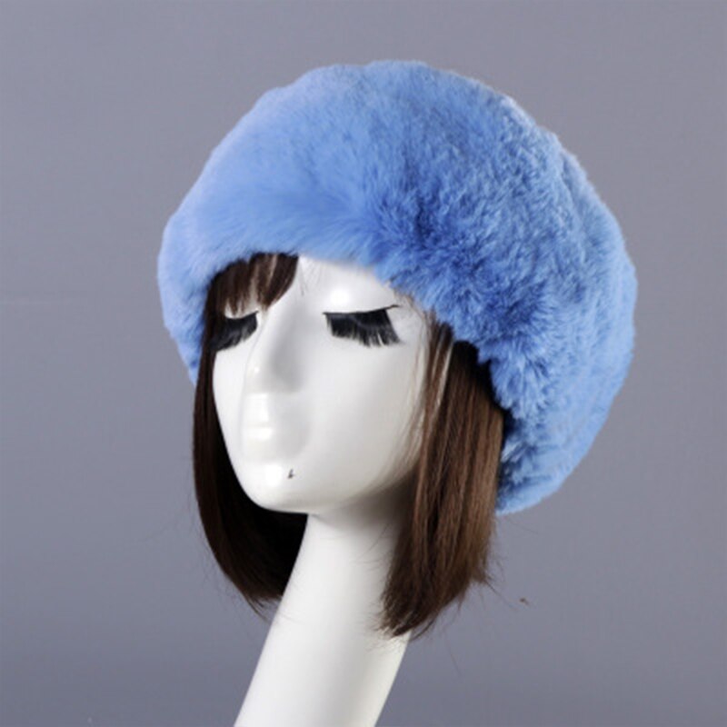 Femmes hiver fausse fourrure plus casquette russe pour les filles de épais moelleux vide haut russe casquette automne oreillette en plein air Ski chapeaux: 18