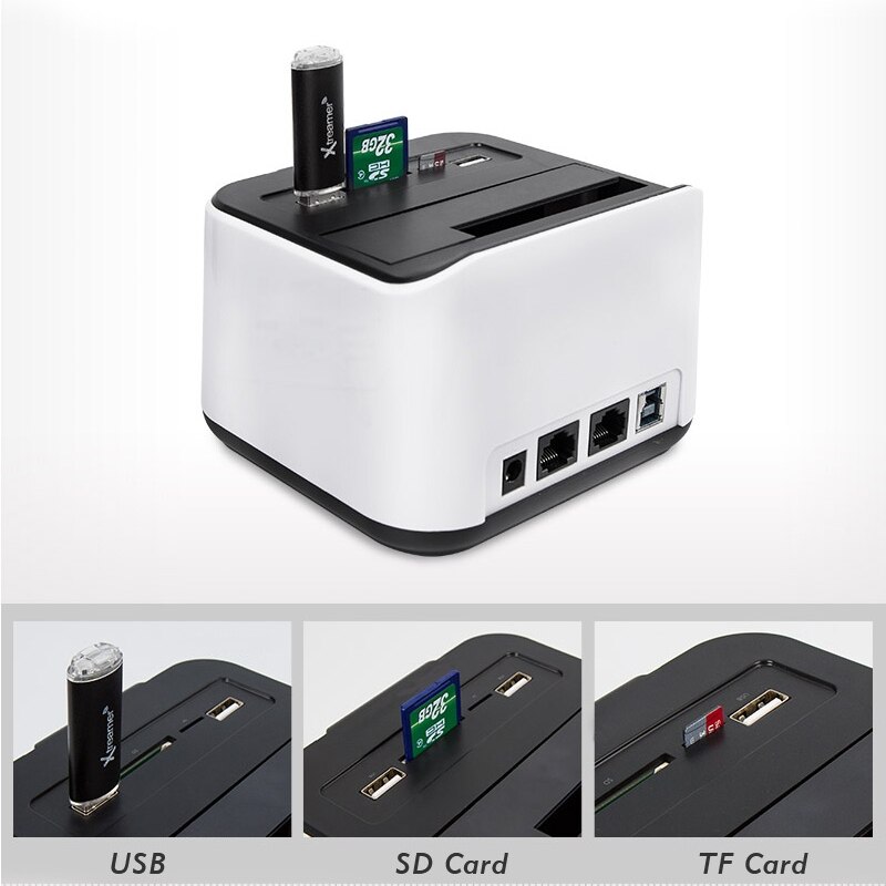 Station d'accueil WiFi HDD Ports USB externes lecteur de carte Extension de stockage LAN personnel transmission de données sans fil 3 Modes de fonctionnement